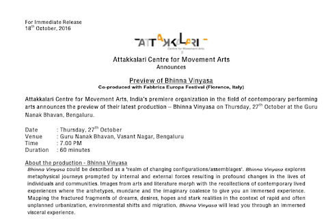 ACMA announces Preview of Bhinna Vinyasa